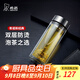 希諾（HEENOOR）玻璃杯男士雙層商務(wù)辦公送禮高檔水杯帶濾網(wǎng)過(guò)濾泡茶家用透明杯子 小巧便攜-禮盒裝290ml
