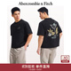 Abercrombie & Fitch男裝女裝情侶裝25夏季度假風(fēng)棉質(zhì)印花圓領(lǐng)短袖T恤123-5053 黑色 M (180/100A)