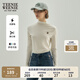 Teenie Weenie【多性能肌底衣】小熊長(cháng)袖T恤女秋冬刺繡半高領(lǐng)打底衫女 象牙白 S (160)