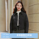 樂町襯衫領(lǐng)羽絨服女20韓系通勤好穿輕薄寬松羽絨外套 黑色（現(xiàn)貨） XS