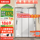 東鵬（DONGPENG）淋浴房三聯(lián)動(dòng)推拉門一字形衛(wèi)生間隔斷干濕分離玻璃浴室隔斷沐浴房 槍灰1.1-1.19/2米高|極窄 升級1.0壁厚不銹鋼+2cm極窄邊框