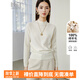 晚白【斷碼清倉(cāng)】100%羊毛流行穿搭毛衣女洋氣寬松針織打底衫 米白色 S
