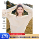 百圖betu女裝冬季新款毛衣圓領(lǐng)仿貂紗線拼接小眾寬松毛衣2411T90 米白 S