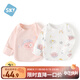 舒貝怡2件裝嬰兒衣服0-6月寶寶半背衣新生兒上衣春秋款內衣睡衣粉52CM