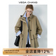 VEGA CHANG風(fēng)衣外套女2025秋季新款抽繩設(shè)計小個子中長款立體大衣 卡其色 M