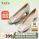 他她（TATA）粗跟單鞋百搭高跟女鞋春季7YO01AQ4 白色 36