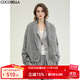 COCOBELLA格雷miu系花紗毛衣女秋冬休閑長(cháng)絨針織衫外套MZ3218 巴黎灰 S