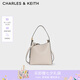 CHARLES&KEITH25秋新品吸扣式托特包手提子母水桶包七夕禮物CK2-10782671 Oat燕麥色 S