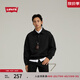 Levi's李維斯男士美式襯衫領(lǐng)針織寬松套頭休閑舒適長(zhǎng)袖刺繡衛(wèi)衣 黑色 002HF-0001 L