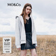 MO&Co.外套雙開(kāi)頭拉鏈寬松連帽灰色衛(wèi)衣式外套美式復(fù)古運(yùn)動(dòng)摩安珂 中花灰色 XS 155