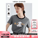 VEGA CHANG半身裙女2025年夏季新款美式休閑學(xué)院風(fēng)小眾設(shè)計(jì)感高腰格紋裙褲 印花灰（T恤） L
