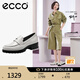愛步（ECCO）七夕禮物 【明星同款】樂福鞋 厚底粗跟英倫風單鞋女 摩登490013 石灰色49001301378 建議選小一碼 36 （偏大，建議選小一碼）