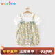 優(yōu)奇女?huà)胂难b莫代爾嬰兒衣服短袖連體衣夏季薄款寶寶裙子甜美可愛(ài)哈衣