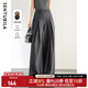 尚都比拉秋裝新款闊腿褲女颯美利落氣質(zhì)通勤OL帥氣御姐風(fēng)顯瘦褲子 碳灰色 L