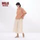 無(wú)印良品（MUJI）女式 強捻短袖罩衫t恤上衣女款內搭女裝25年夏季純棉BCE92C5S 煙熏橙色 L （165/88A）
