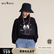 MIIDII謎底2022春趣味圖案珠片繡花圓領(lǐng)套頭針織衫女221MZ0380 黑色 M