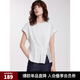 ELLE白色設(shè)計(jì)感拼接繡花短袖女2025夏季新款純棉別致寬松休閑T恤 白色 L