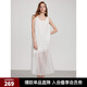 ELLE度假風(fēng)假兩件拼接連衣裙女2025夏季新款時(shí)髦無(wú)袖氣質(zhì)背心裙子 白色 M