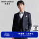 報喜鳥西服套裝男裝秋季款男士時尚正裝結(jié)婚西裝新郎婚慶西服西褲套裝男 星宇藍-兩扣 48 A(175/96) /請備注腰圍或褲子