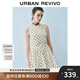 UR2025秋季新款女裝法式波點(diǎn)蝴蝶結(jié)裝飾無(wú)袖連衣裙UWG750189 米白印花 S