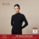 鄂爾多斯1980純羊絨半高抽條修身針織衫女通勤羊絨衫秋冬 純黑-25 L 165/88A