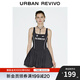 UR2025春季新款女裝潮流運(yùn)動印花超短款花苞連衣裙UYV750009 墨藍(lán) (偏短) S