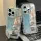 捷思碼藍色海洋世界鏡子支架適用蘋(píng)果16手機殼iphone15/14PROMAX創(chuàng  )意手機殼14pro 泡芙羽紗-【藍色海洋世界】單殼 iPhone 16