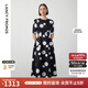 朗姿【Basic衣櫥】小香風(fēng)法式赫本風(fēng)波點(diǎn)裙子女夏新款連衣裙 本白色 M