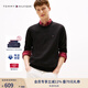 TOMMY HILFIGER【撞色條紋】25秋冬新款男裝純棉休閑學(xué)院風(fēng)圓領(lǐng)內搭針織衫 【純色繡標毛衣】經(jīng)典黑BDS 2XL （推薦：180-200斤）
