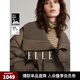 ELLE90鵝絨深棕色大翻領(lǐng)鵝絨服女2024冬裝新款小個(gè)子短款羽絨外套 深棕 M