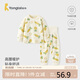童泰（TONGTAI）嬰兒套裝春秋季純棉寶寶衣服兒童家居服內(nèi)衣上衣高腰褲子黃色80cm