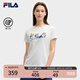 FILA 斐樂(lè )官方女子針織短袖衫2025夏新款時(shí)尚休閑簡(jiǎn)約基礎圓領(lǐng)T恤 云菇白-WT XL 175/92A/XL
