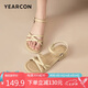 意爾康女鞋外穿一字帶氣質(zhì)休閑鞋簡(jiǎn)約時(shí)尚涼鞋女 28063W 淺綠  37 