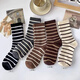 三個(gè)勾條紋襪子女秋冬中筒襪ins潮可愛(ài)日系運動(dòng)襪韓版長(cháng)筒襪百搭學(xué)院風(fēng) 黑白條紋 1雙 均碼