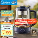 美的（Midea）養生壺 1L大容量一體式噴淋煮茶器蒸煮茶壺 辦公室煮茶燒水一體機 304不銹鋼花茶白茶ZC10S01
