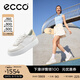 愛(ài)步（ECCO）休閑鞋女 厚底增高百搭平底鞋板鞋休閑運動(dòng)鞋 街頭219613 石灰色/白色/稻黃色21961361220 37