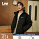 Lee舒適版仿羊毛立領(lǐng)拼接男羽絨夾克面包服保暖外套LMT009003206 深灰色 M