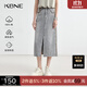 KBNE牛仔直筒半裙復古時(shí)髦灰色水洗牛仔2025夏季新款百搭A字裙女 灰色 L