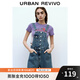 UR夏季新款女潮流休閑復(fù)古時髦毛須牛仔背帶褲UWV840167 藍(lán)色 27