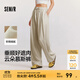 森馬（Semir）休閑褲女質(zhì)感慕斯褲慵懶垂感時(shí)尚秋季氣質(zhì)寬松軟糯肌理闊腿褲 咖色調00355-10A525127002 L