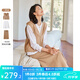 歐莎（OSA）春季連帽馬夾衛(wèi)衣半身裙三件套女2025年新款休閑運(yùn)動(dòng)套裝 卡其色 M
