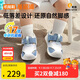 基諾浦（ginoble）寶寶軟底涼鞋25夏季男女童學步鞋8-18個月機能鞋GB2443灰藍/白色