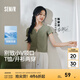 森馬（Semir）陳都靈短袖恤女短款修身正肩涼感上衣2025夏新款辣妹上衣圓領(lǐng)開衫 軍綠51307 M