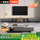 譽(yù)佰利巖板電視柜茶幾組合現(xiàn)代簡(jiǎn)約大小戶型落地2025可伸縮電視機(jī)柜 灰色+普達(dá)拉絲灰亮光巖板 茶幾電視柜組合