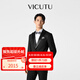 威可多（VICUTU）男士西裝上衣新郎服小藍(lán)西禮服黑色西裝外套結(jié)婚禮服 伴郎服 180B上衣或87B褲子 黑色西裝