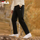 斐樂(lè)（FILA）官方男士長(zhǎng)褲秋季款針織時(shí)尚直筒長(zhǎng)褲子運(yùn)動(dòng)褲簡(jiǎn)約加絨通勤休閑褲 正黑色-BK L 175/84A