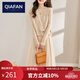 恰凡（QIAFAN）連衣裙小香風(fēng)春秋2025新款時尚氣質(zhì)高級感裙子針織兩件套裝網(wǎng)紗裙 米色 XL  120-130斤