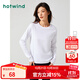 熱風(fēng)（Hotwind）長(cháng)袖t恤純色內搭女春季新款女士基礎舒適柔軟親膚棉打底衫女上衣 04白色 S