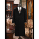 黑色羊毛呢大衣男2025年秋冬新款歐美經(jīng)典長(cháng)款修身商務(wù)百搭外套男 黑色 4XL