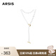 Arsis純真年代復古OT扣長項鏈法式原創(chuàng)時尚簡約項鏈毛衣鏈送女友禮物 復古OT扣長項鏈